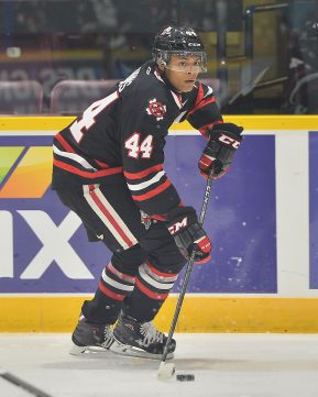 Akil Thomas of the Niagara IceDogs. Photo by Terry Wilson / OHL Images.