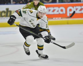 Liam Foudy of the London Knights. Photo by Terry Wilson / OHL Images.