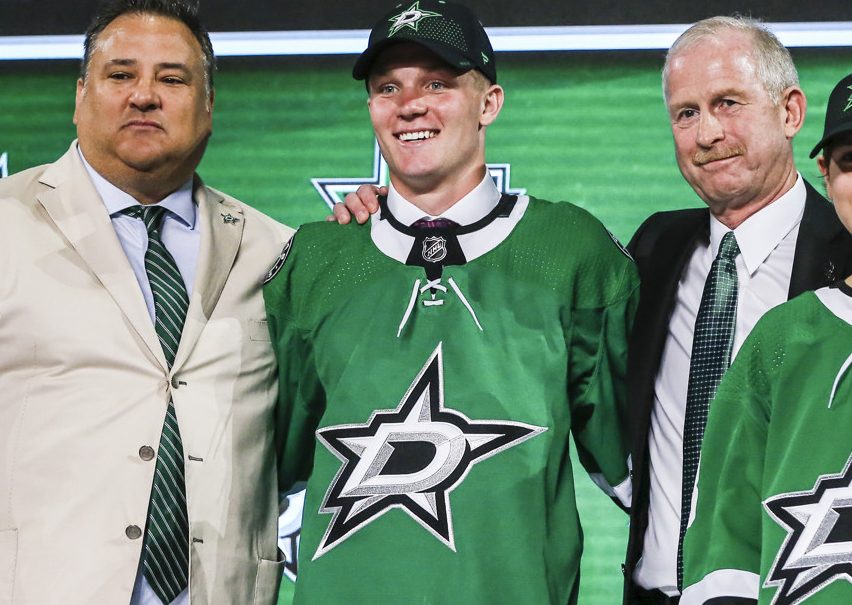 DALLAS, TX - JUNE 22: The Dallas Stars draft Ty Dellandrea in the first round of the 2018 NHL draft on June 22, 2018 at the American Airlines Center in Dallas, Texas. (Photo by Matthew Pearce/Icon Sportswire)