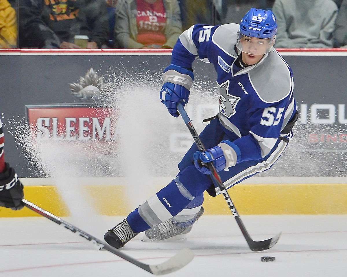 Quinton Byfield on the Sudbury Wolves. Photo courtesy of the OHL. 